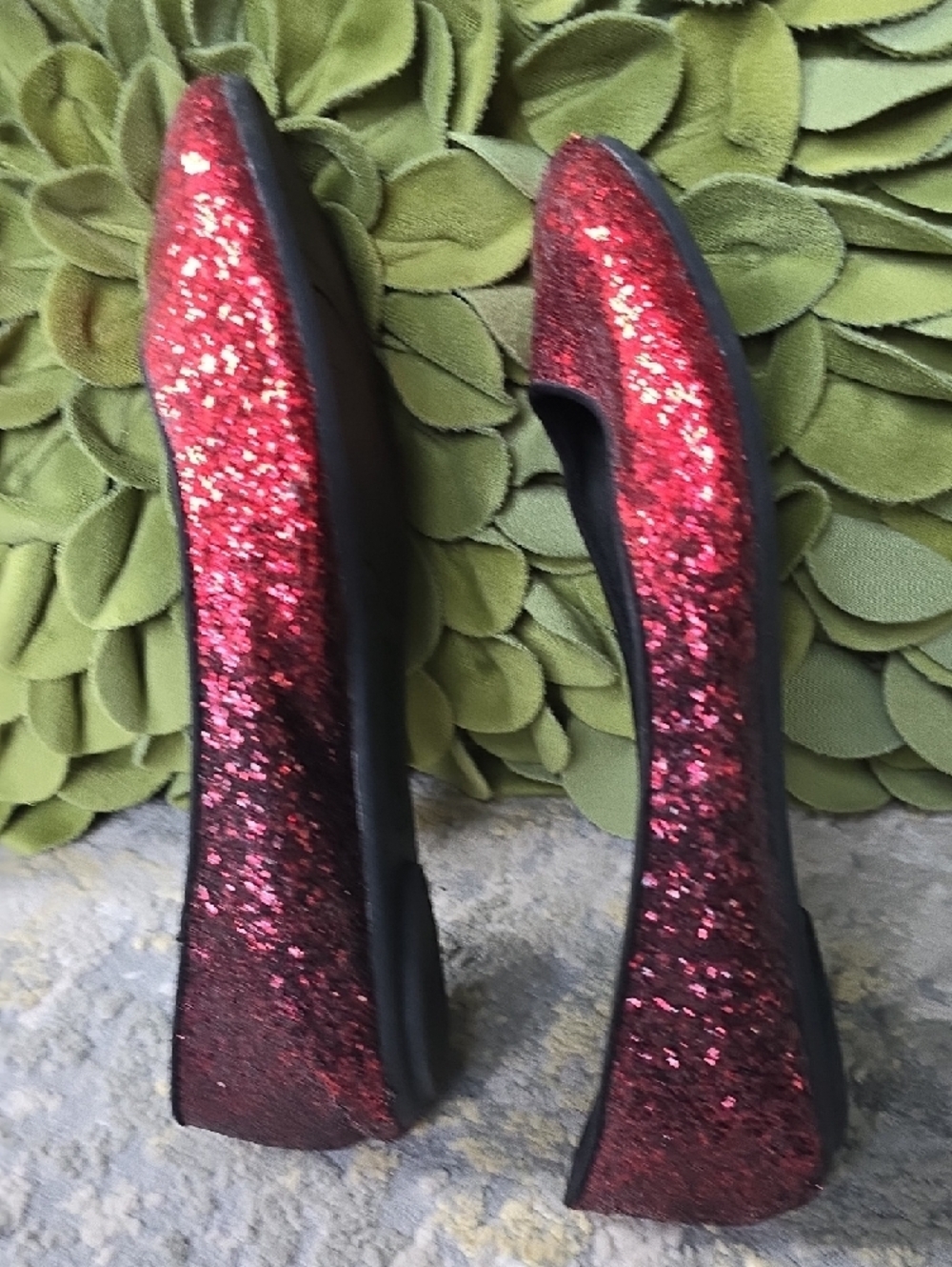 LOWER EAST SIDE Red Glitter Ballet Flats Women's Size 7.5 - Picture 10 of 15